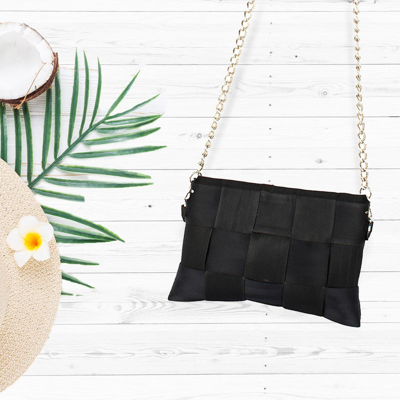 Clear Lucite and Black Purse with Gold Chain | Clear Home Design
